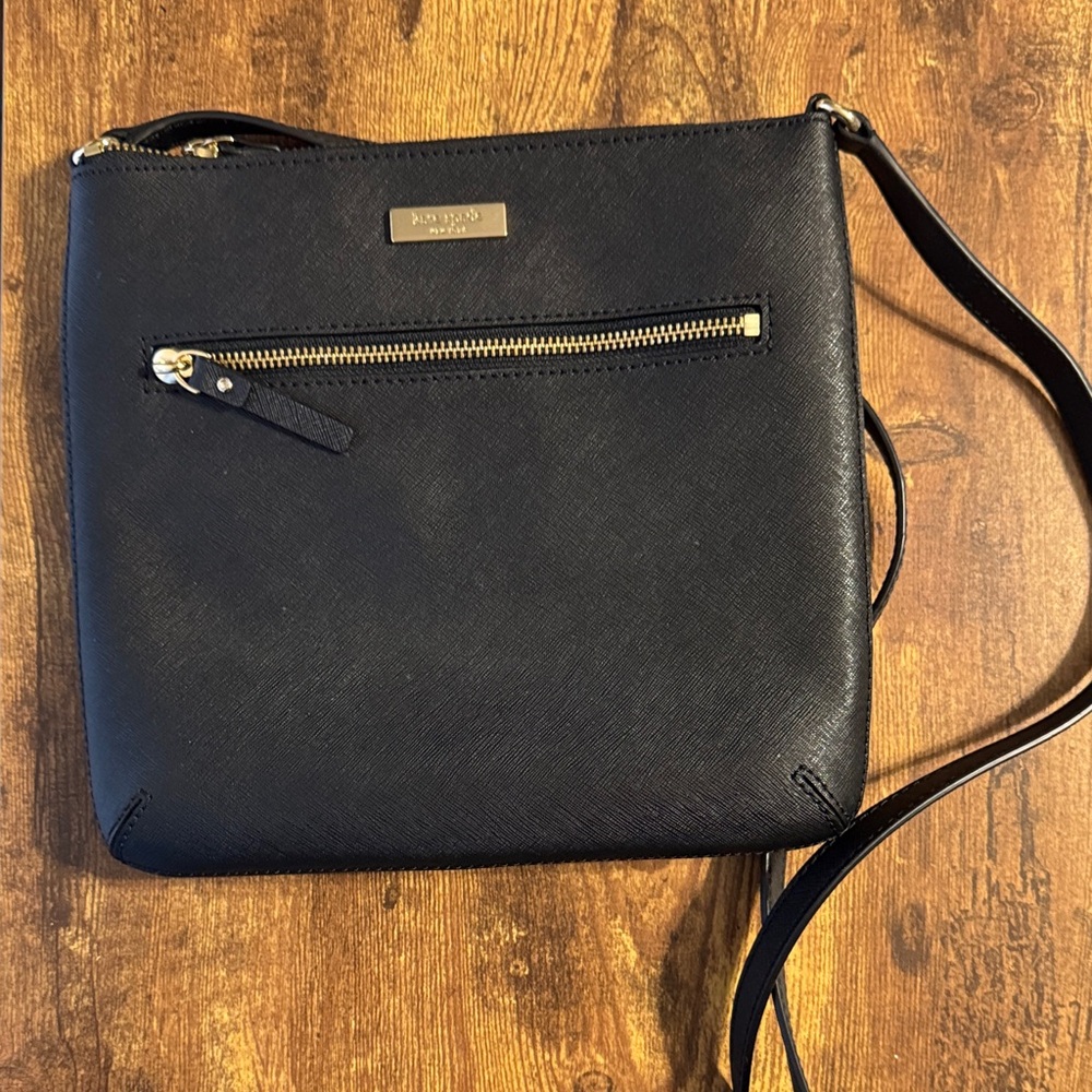 Kate Spade Black Crossbody Bag with Gold Accents
